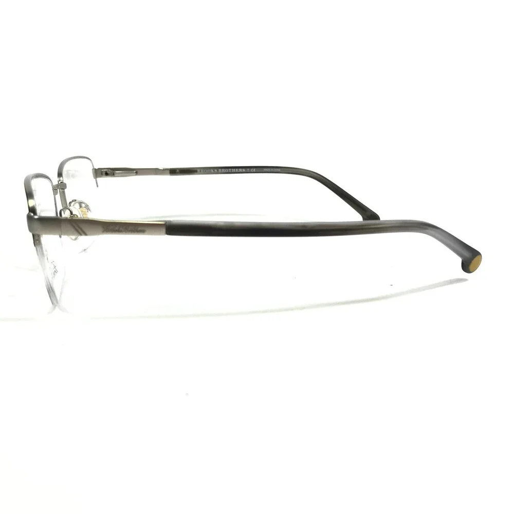 Brooks Brothers Eyeglasses Frames BB1044 1002 Gray Square Half Rim 56-17-145